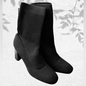 Zara black ankle sock boots. Runs a bit narrow.